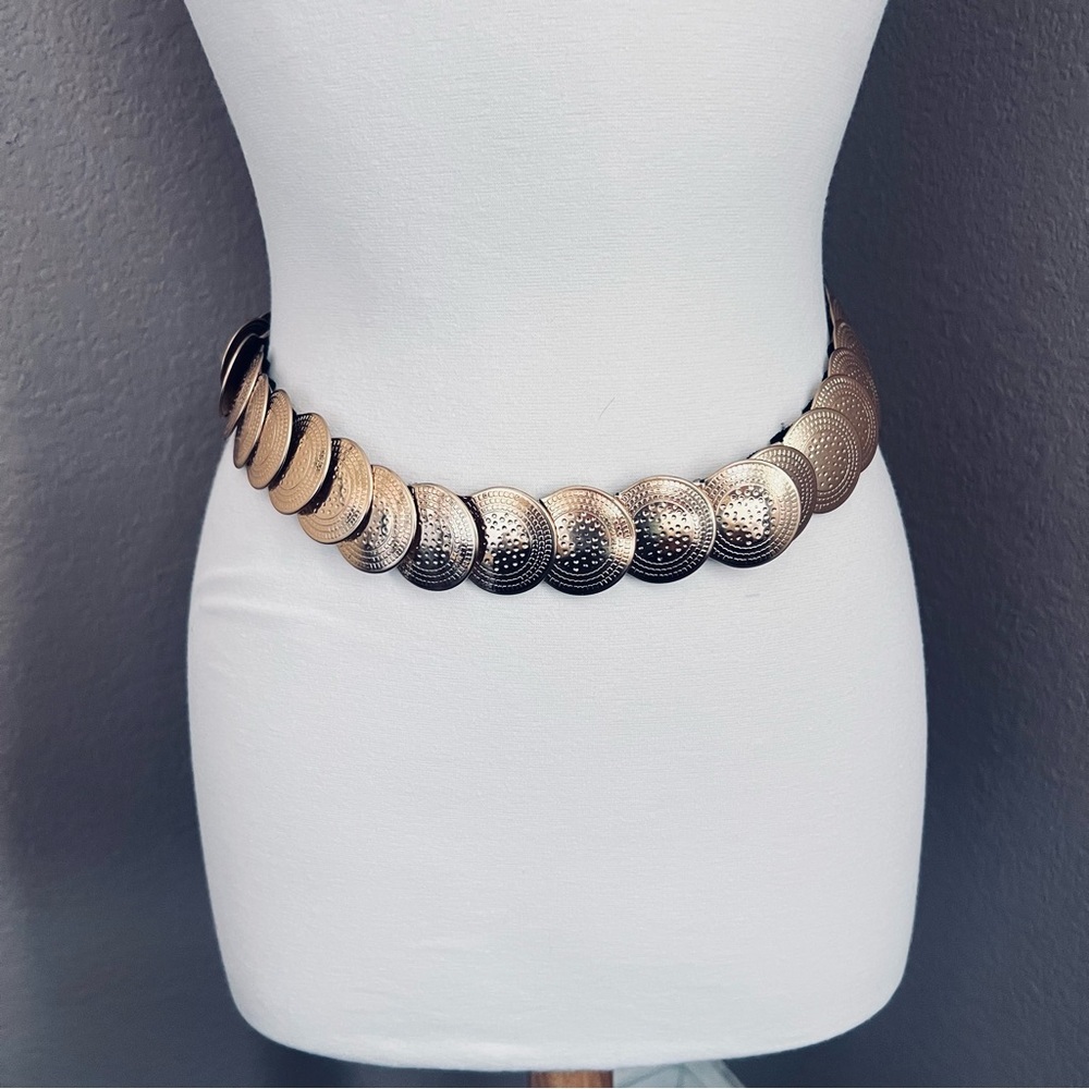 Vintage 1970s–1980s Gold-Tone Disc Link Belt